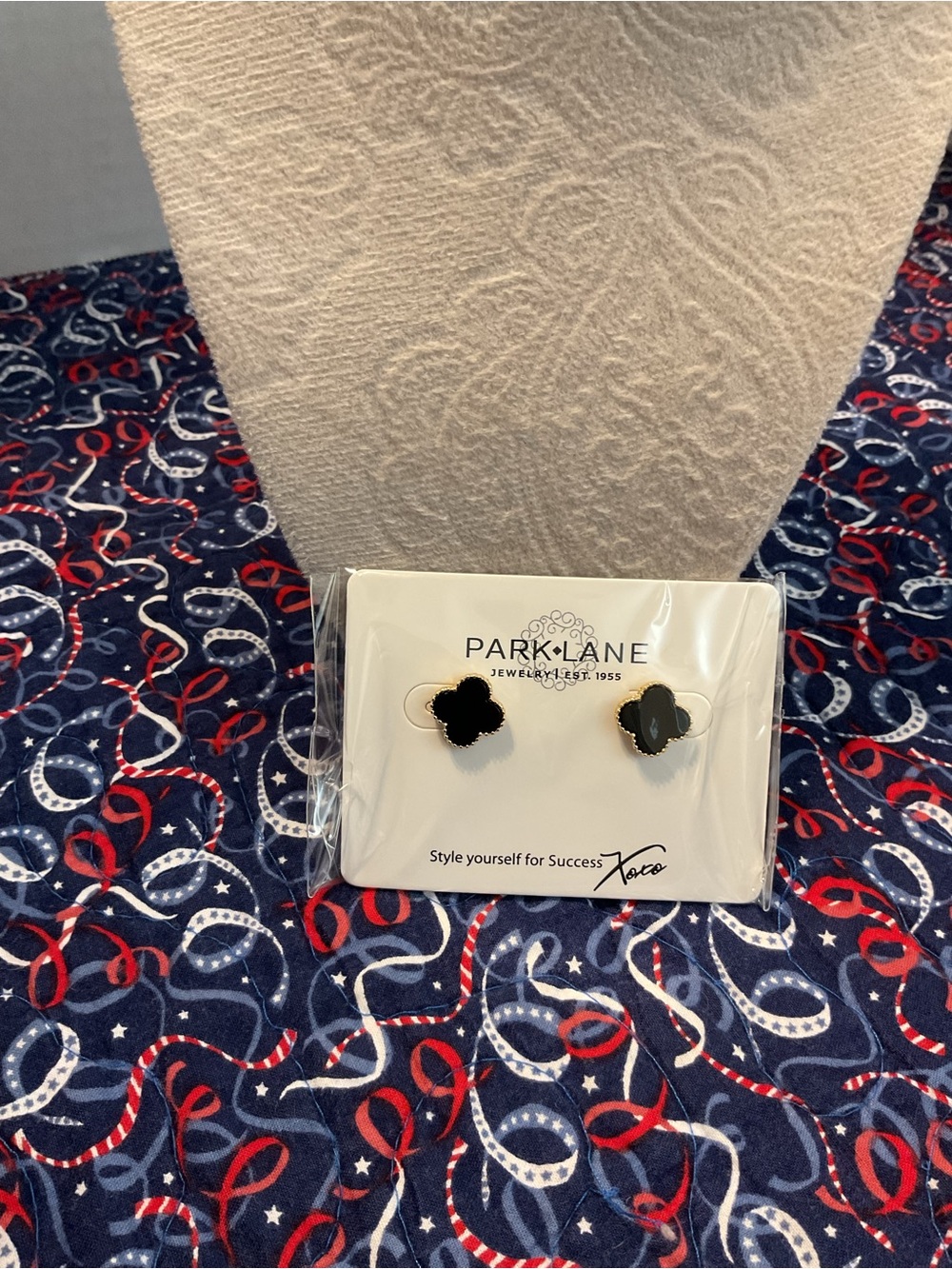 Park Lane Gold Dot Stud Earrings black icon earrings